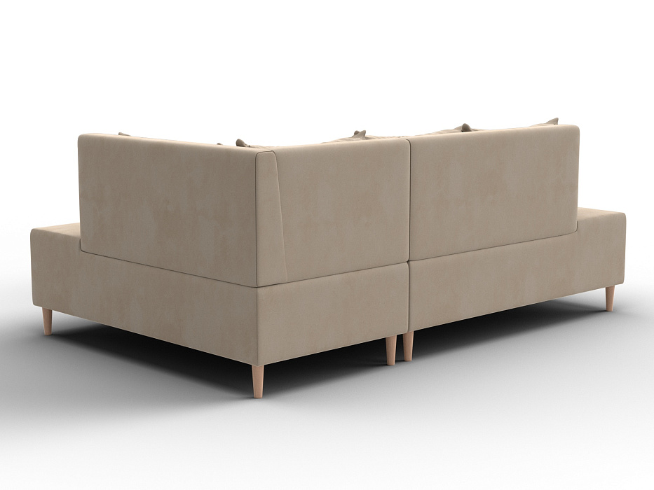 Диван угловой модульный с пуфом Лига-126 угол правый (seven 729 бежевый)