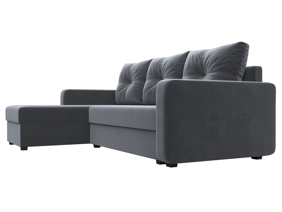 Диван угловой Ливерпуль Лайт левый угол (seven 17 серый)
