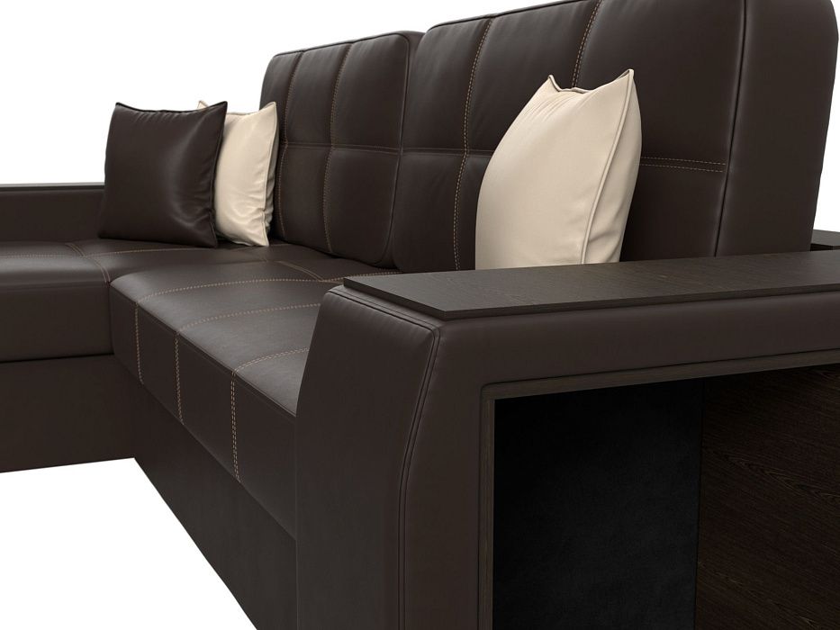 Диван угловой Брюссель левый угол (коричневый;бежевый)