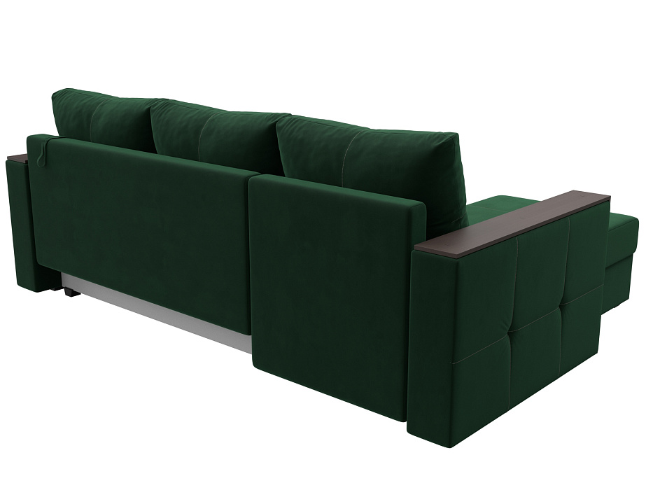 Диван угловой Валенсия Лайт левый угол (seven 626 зеленый)