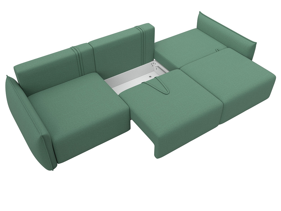 Диван прямой Лига-051 НПБ Лонг (амур 11 зеленый)