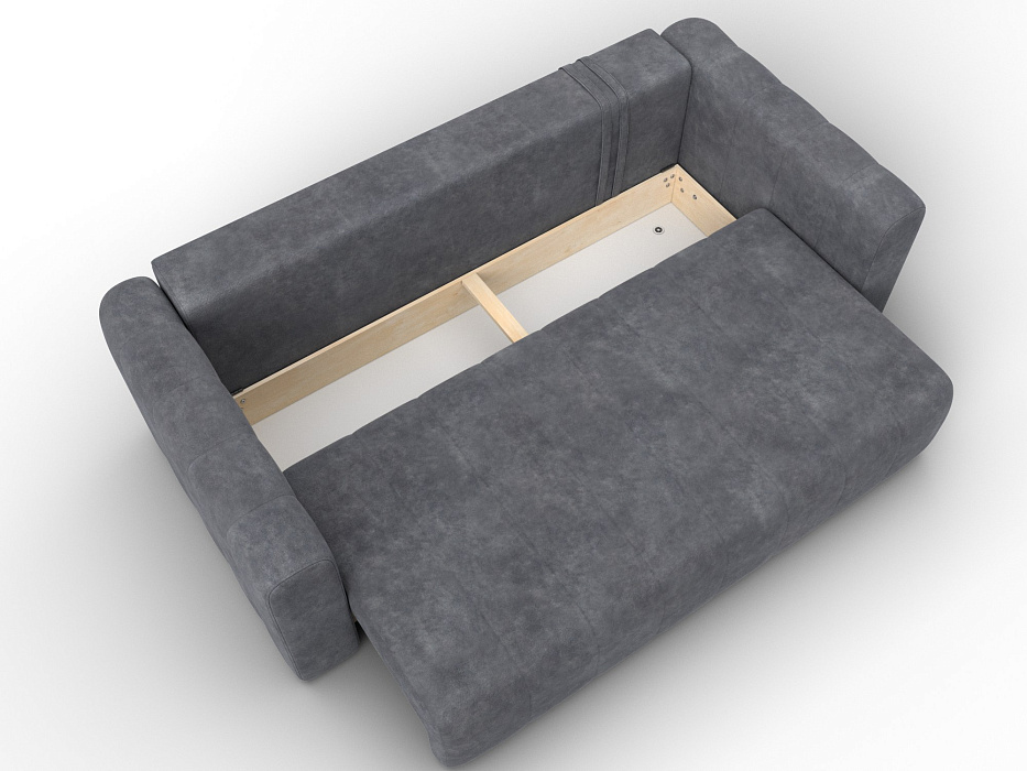 Диван прямой Лига-062 НПБ (велюр brut 16 темно-серый)