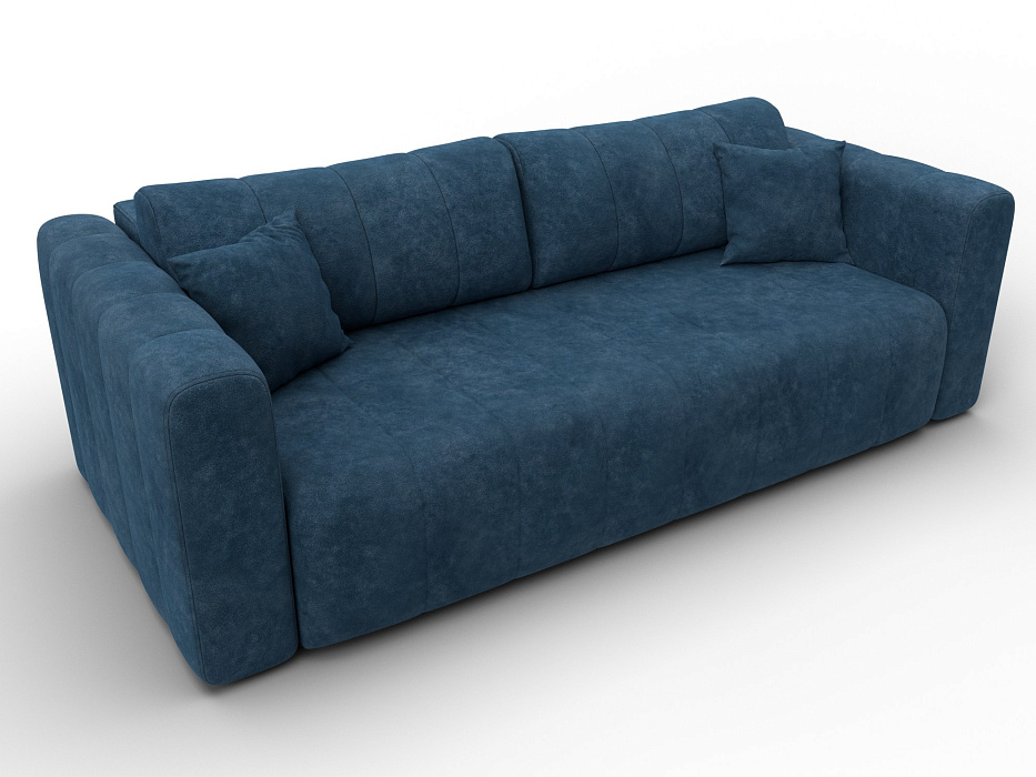 Диван прямой Лига-062 НПБ (велюр brut 11 синий)
