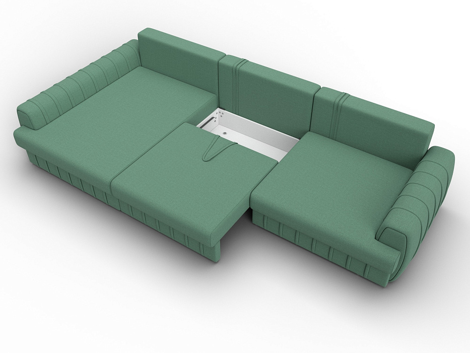 Диван угловой Лига-057 НПБ Лонг угол левый (амур 11 зеленый)