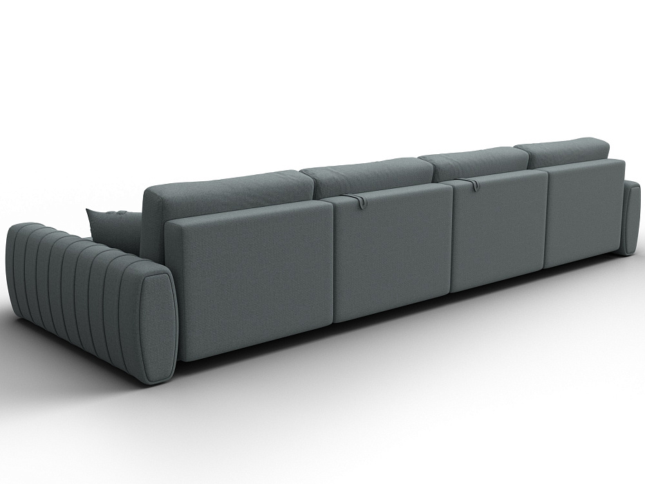 Диван П-образный Лига-057 НПБ Лонг (амур 07 серый)