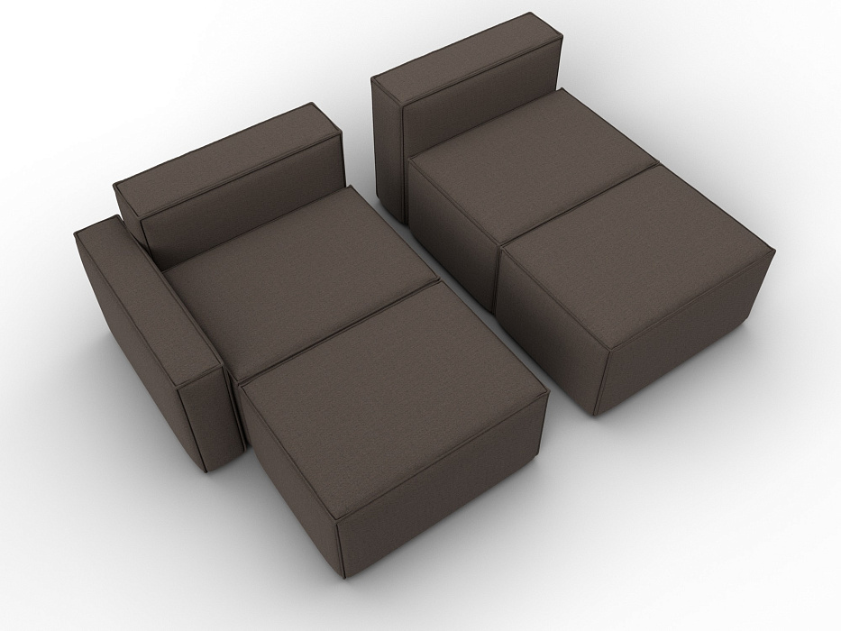 Диван угловой модульный Лига-063 угол левый (амур 05 коричневый)