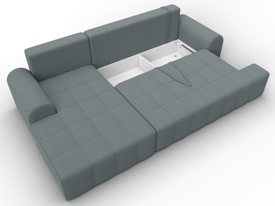 Диван угловой Лига-080 угол левый (амур 07 серый)
