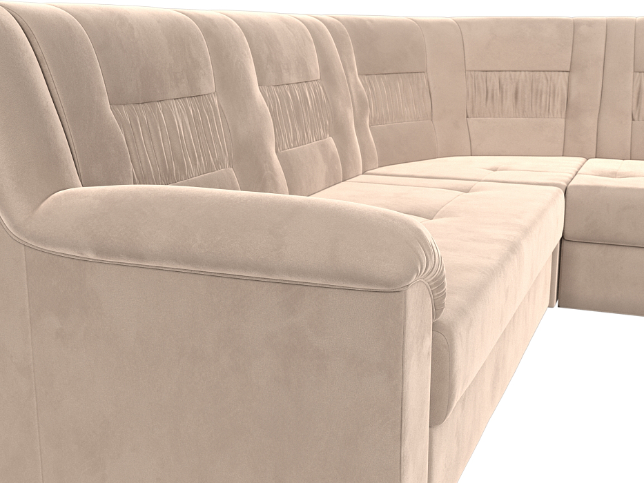 Диван угловой Карелия правый угол (seven 729 бежевый)