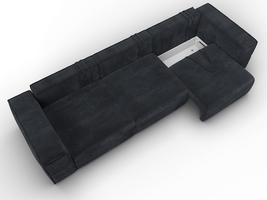 Диван прямой Лига-058 НПБ Лонг (tower 11 темно-серый)