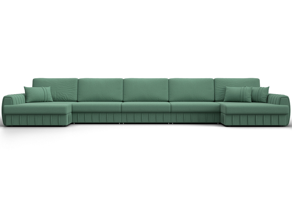 Диван П-образный Лига-057 НПБ МегаЛонг (амур 11 зеленый)