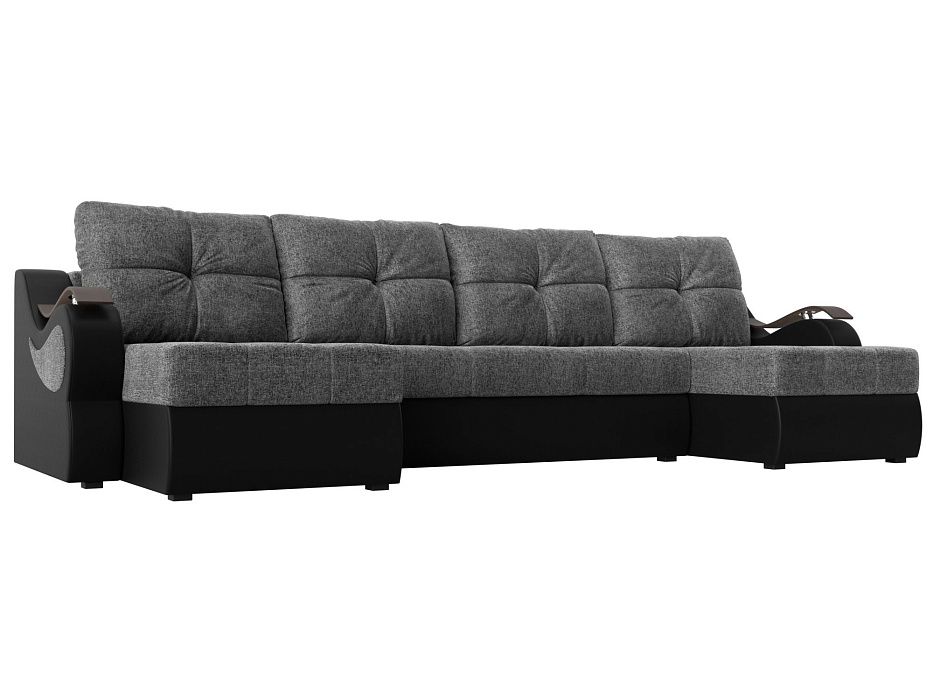 П-образный диван Меркурий (серый\черный)