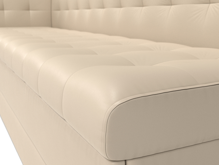 Диван кухонный прямой Бриз с углом слева (бежевый)