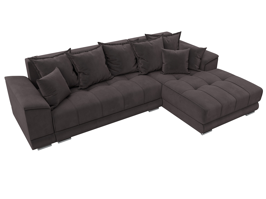 Диван угловой НордСтар правый угол (seven 727 коричневый)