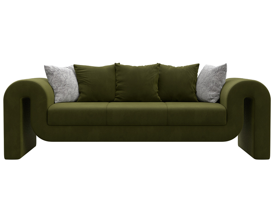 Диван прямой Волна (зеленый;серый)