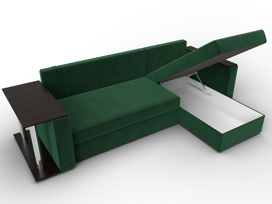 Диван угловой Атланта со столом правый угол (seven 626 зеленый)