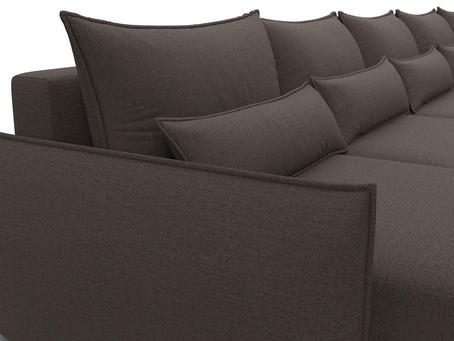 Диван П-образный Лига-051 НПБ МегаЛонг (амур 05 коричневый)