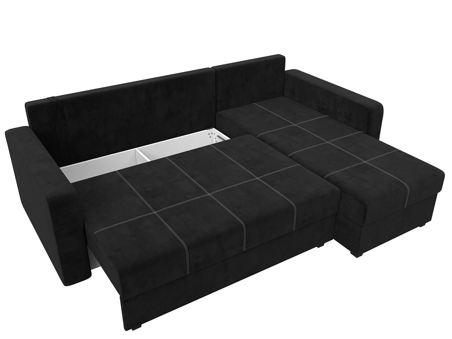 Диван угловой Ливерпуль Лайт правый угол (seven 35 черный)