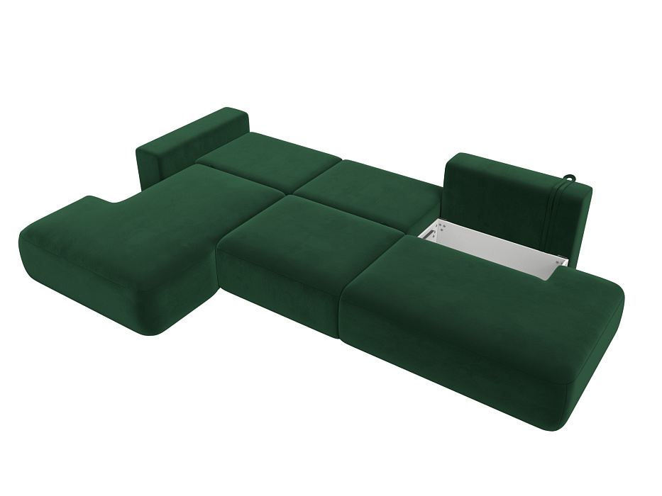 Диван угловой Лига-036 НПБ Модерн Лонг левый угол (seven 626 зеленый)