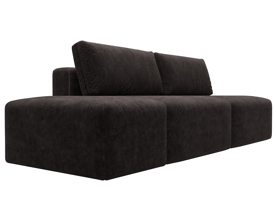 Диван прямой модульный с пуфом Лига-060 НПБ (brut 17 коричневый)