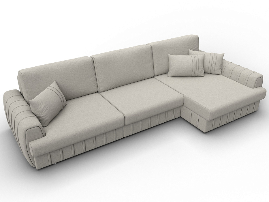 Диван угловой Лига-057 НПБ Лонг угол правый (амур 02 бежевый)