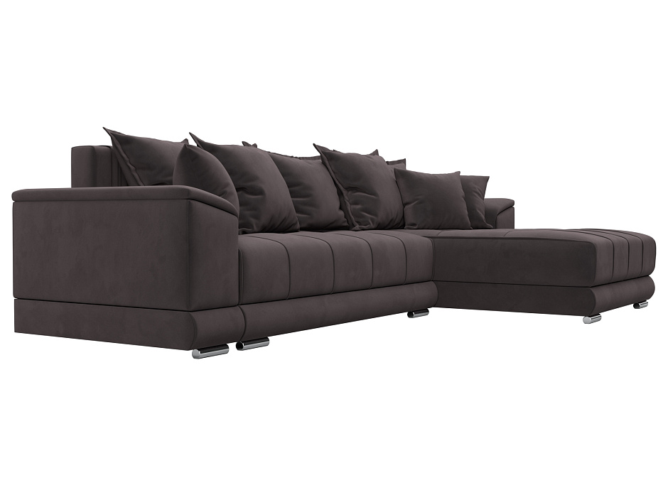 Диван угловой НордСтар правый угол (seven 727 коричневый)