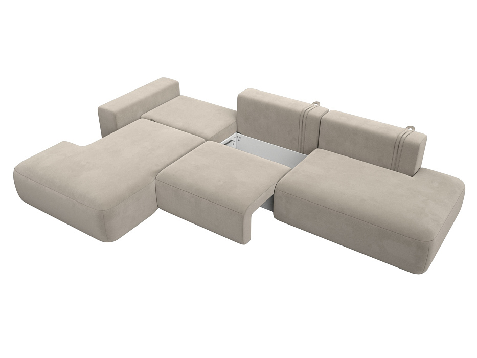 Диван угловой Лига-036 НПБ Модерн Лонг левый угол (бежевый)