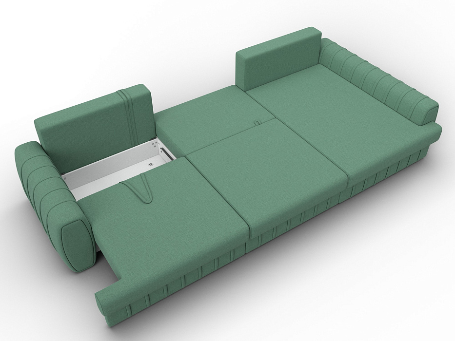 Диван угловой Лига-057 НПБ Лонг угол правый (амур 11 зеленый)