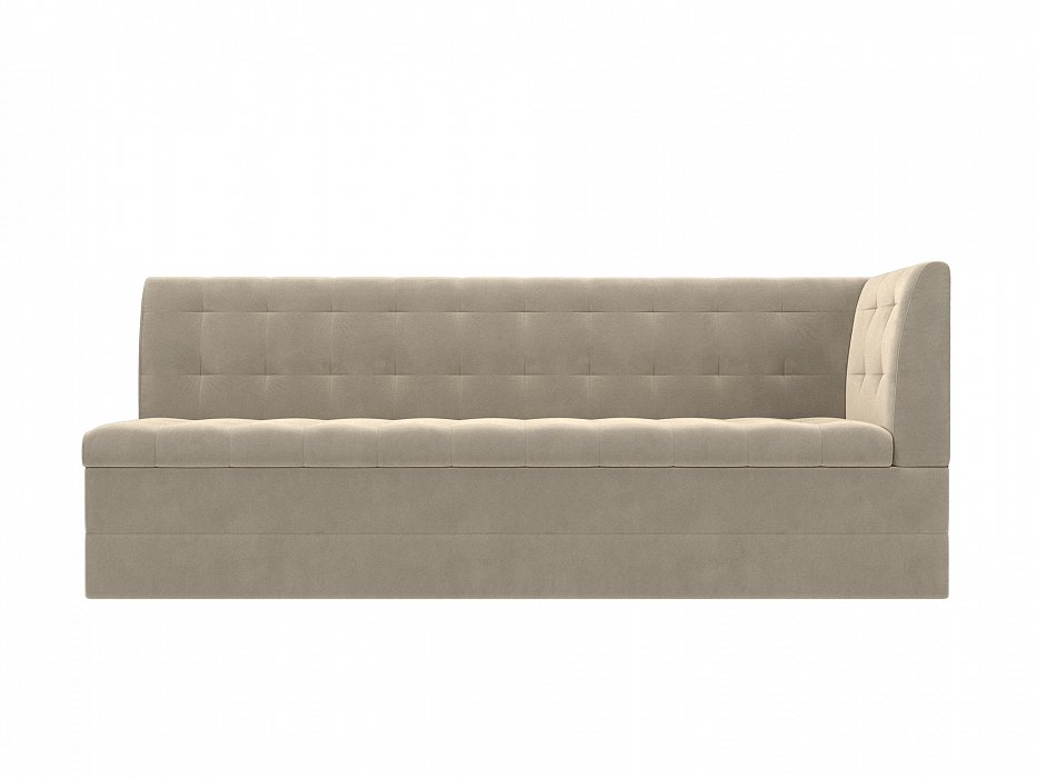 Диван кухонный прямой Бриз с углом справа (бежевый)