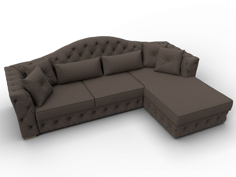 Диван угловой Артис правый угол (амур 05 коричневый)