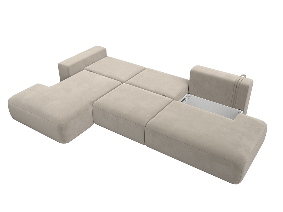 Диван угловой Лига-036 НПБ Модерн Лонг левый угол (бежевый)