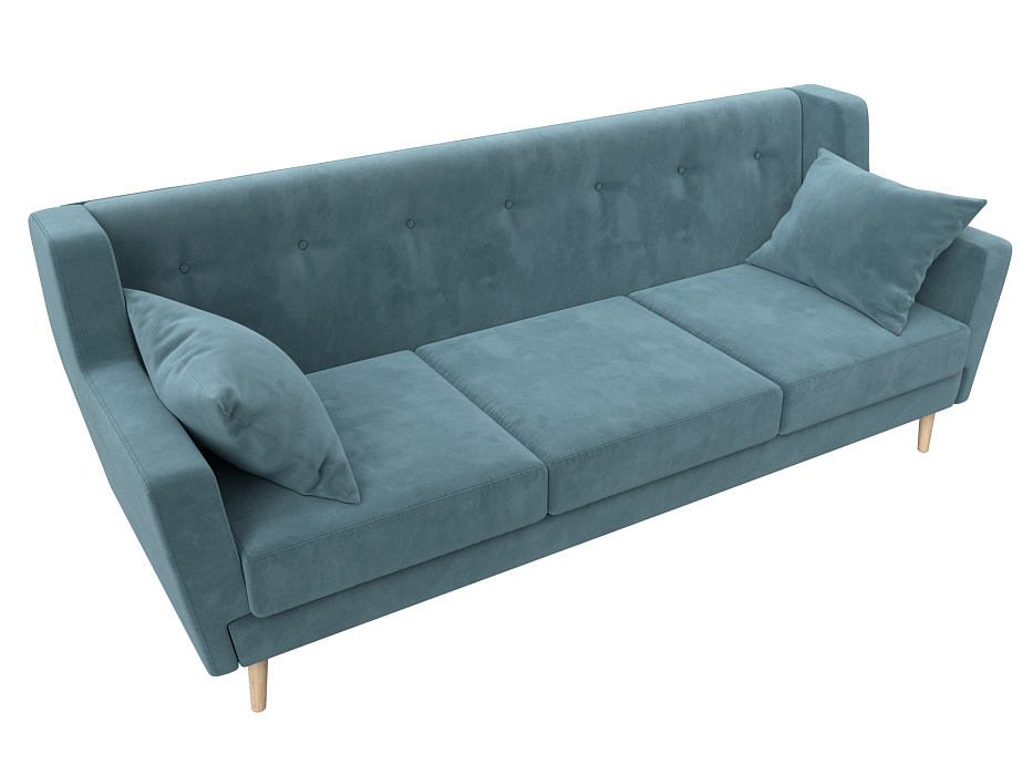 Диван кухонный прямой Брайтон 3 (seven 113 бирюзовый)