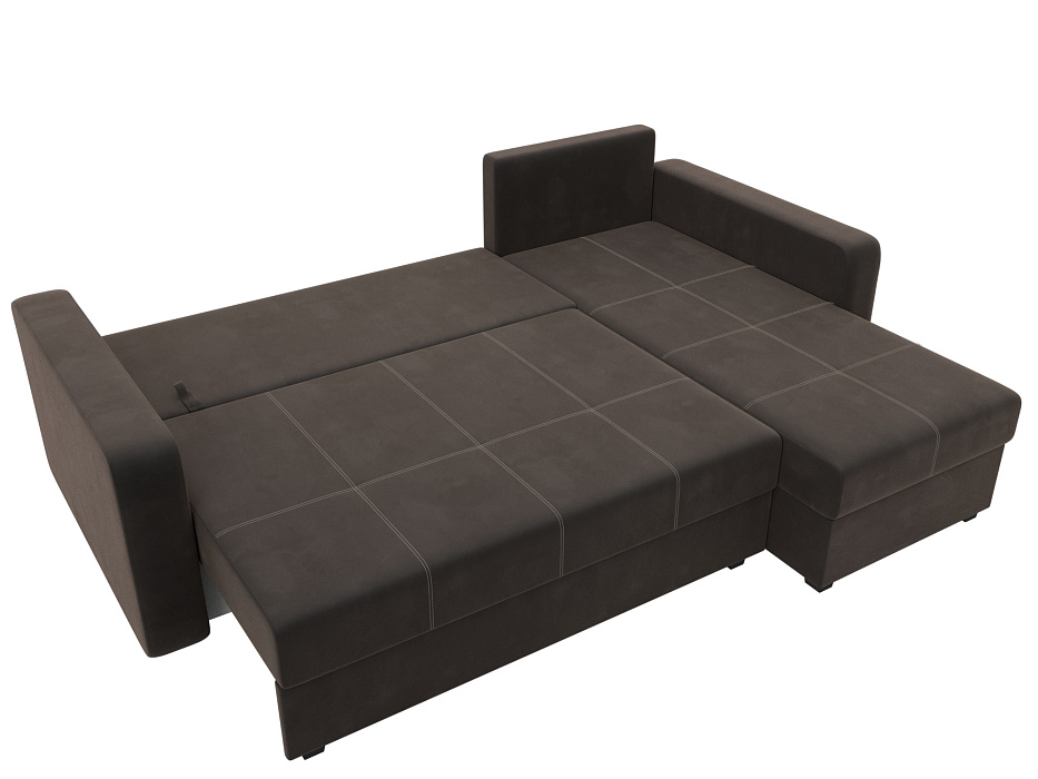 Диван угловой Ливерпуль Лайт правый угол (seven 727 коричневый)