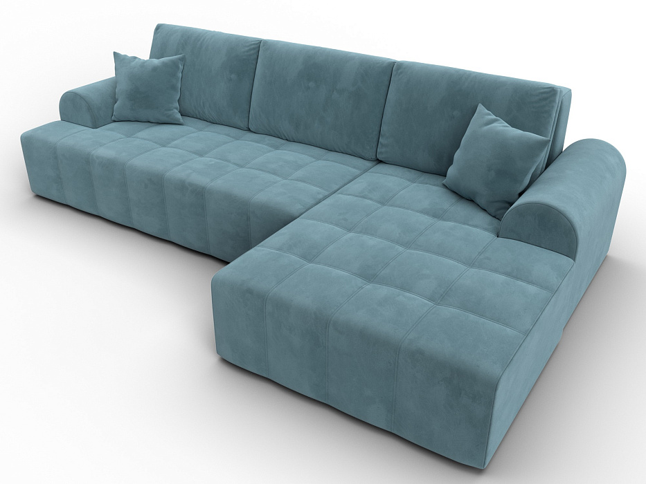 Диван угловой Лига-080 угол правый (seven 113 бирюзовый)