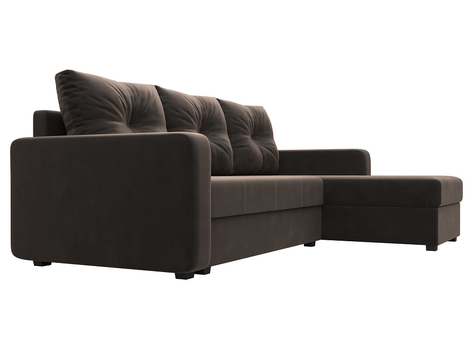 Диван угловой Ливерпуль Лайт правый угол (seven 727 коричневый)