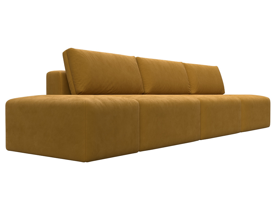 Диван прямой модульный с пуфом Лига-060 НПБ Лонг (brut 10 желтый)