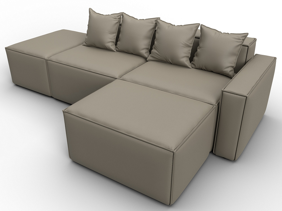 Диван угловой модульный Лига-063 угол правый (grifon 04 бежевый)