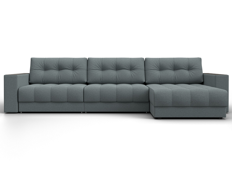 Диван угловой с декором Лига-049 НПБ Лонг (амур 07 серый)