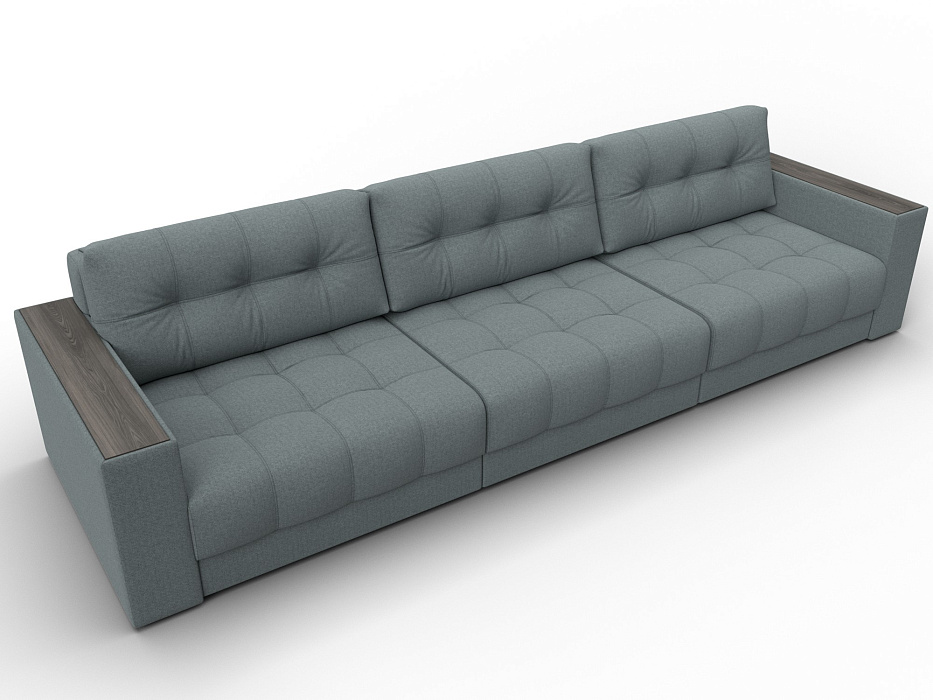 Диван прямой с декором Лига-049 НПБ Лонг (амур 07 серый)