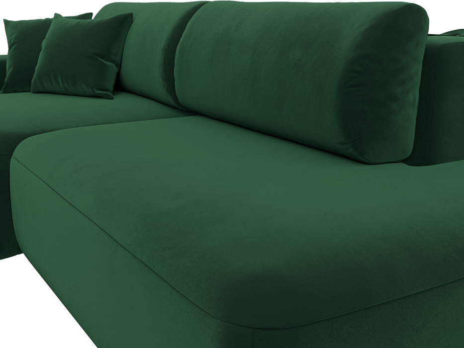 Диван угловой Лига-036 НПБ Модерн левый угол (seven 626 зеленый)