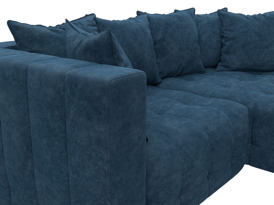 Диван угловой Лига-052 НПБ угол универсальный (brut 11 синий)