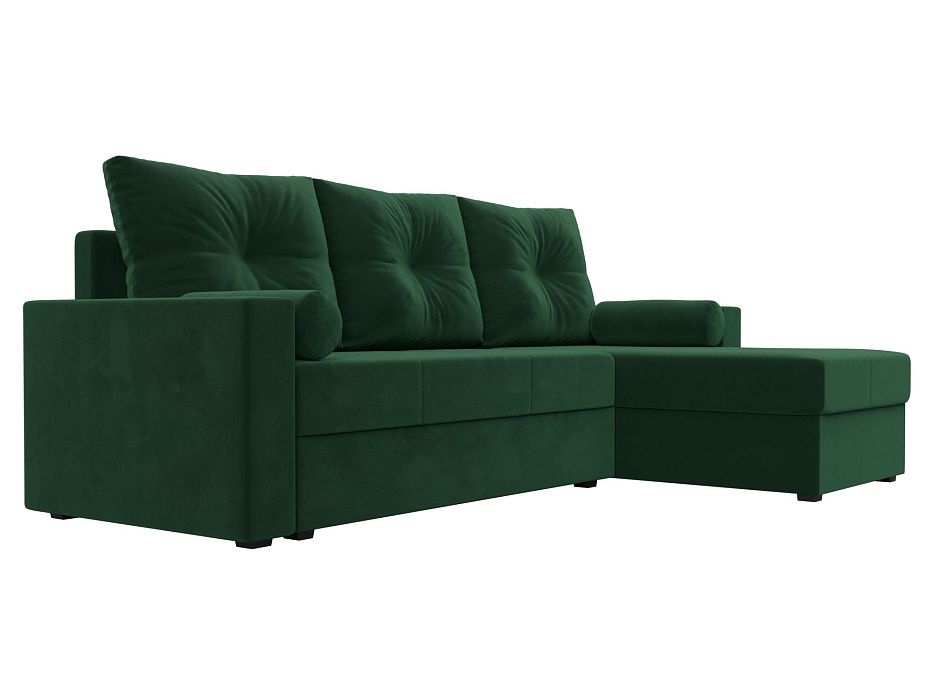 Диван угловой Верона Лайт правый угол (seven 626 зеленый)