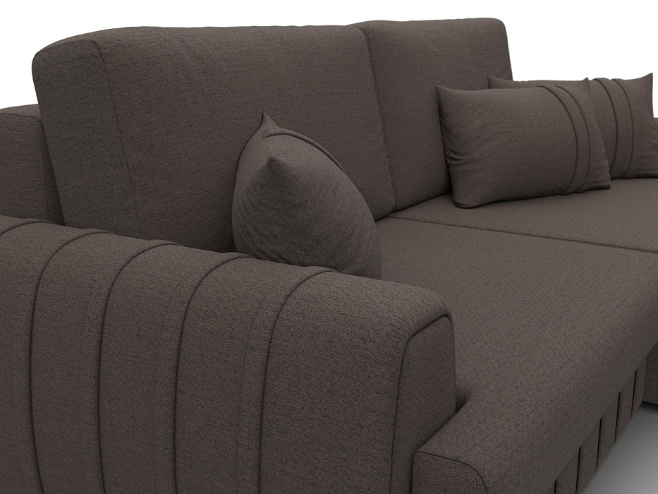 Диван угловой Лига-057 НПБ угол правый (амур 05 коричневый)