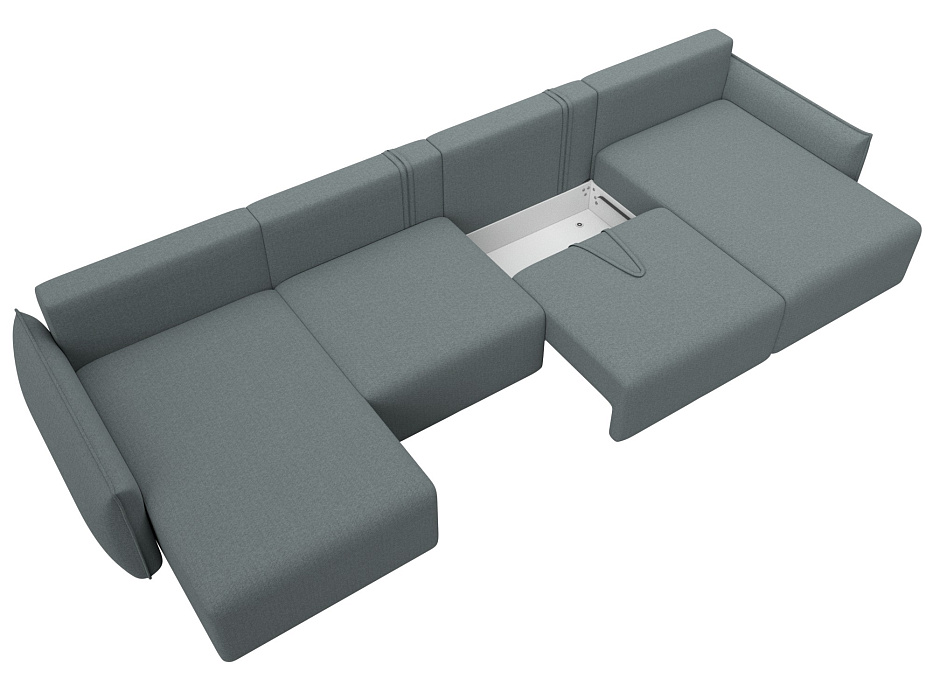 Диван П-образный Лига-051 НПБ Лонг (амур 07 серый)