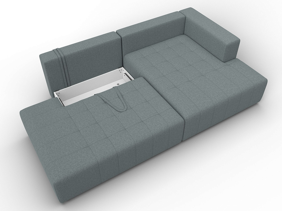 Диван угловой Лига-103 НПБ угол правый (амур 07 серый)