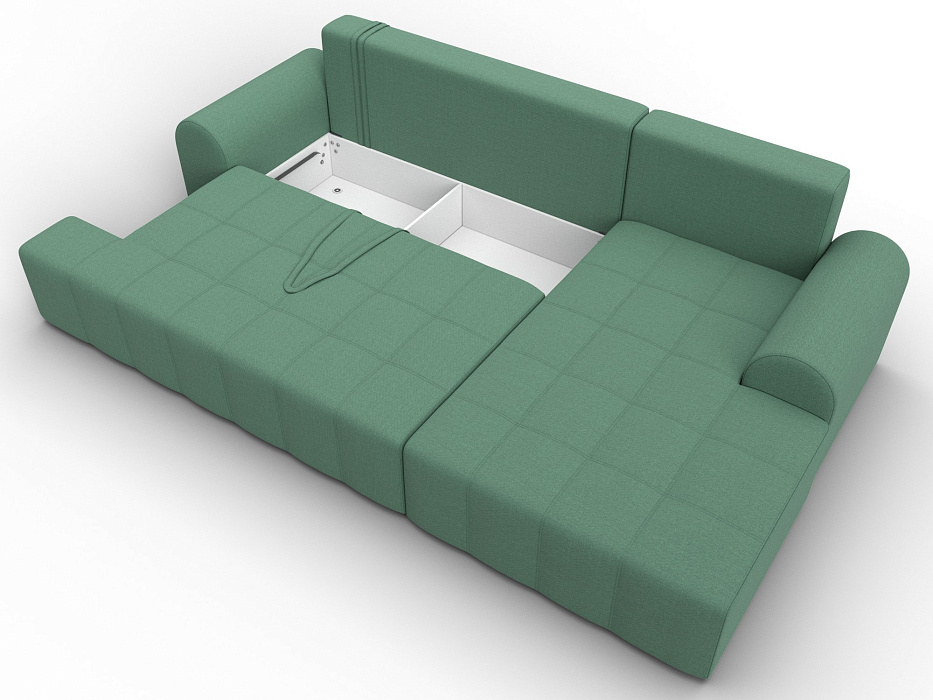 Диван угловой Лига-080 угол правый (амур 11 зеленый)