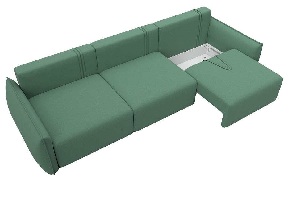 Диван прямой Лига-051 НПБ Лонг (амур 11 зеленый)