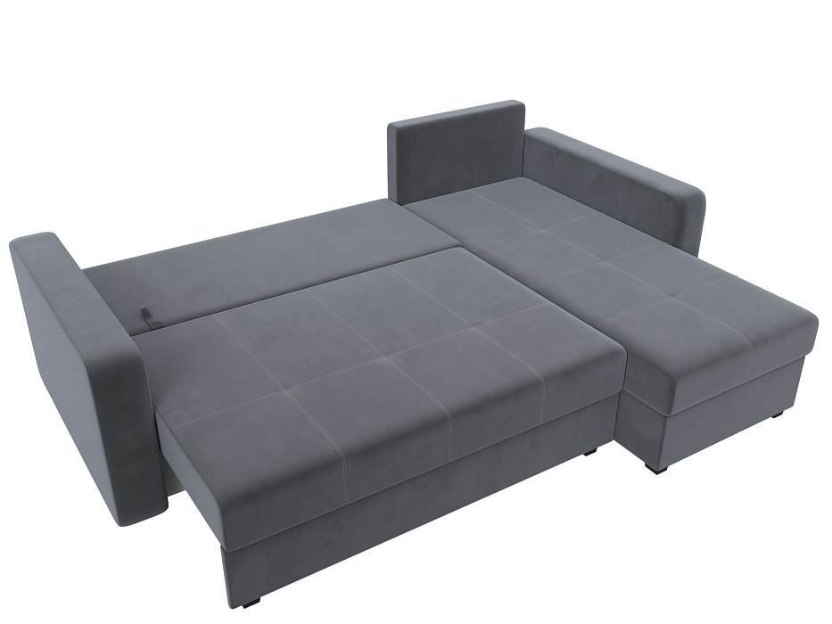 Диван угловой Ливерпуль Лайт правый угол (seven 17 серый)