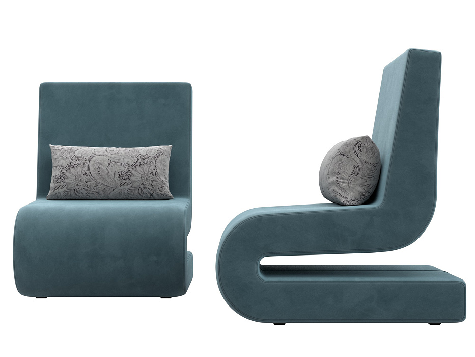 Кресло Волна (2 шт.) (seven 113 бирюзовый;seven 17 серый)