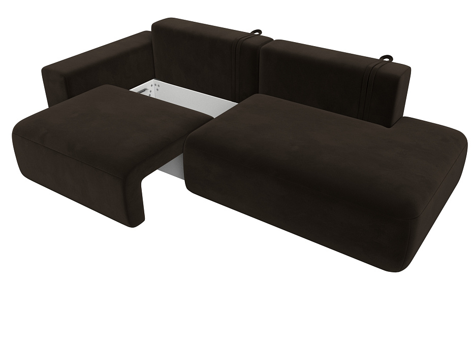 Диван прямой Лига-036 НПБ Модерн подлокотник слева (коричневый)