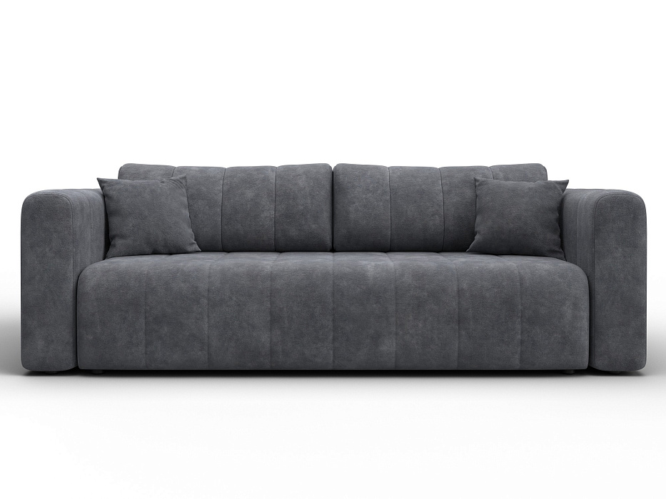 Диван прямой Лига-062 НПБ (велюр brut 16 темно-серый)